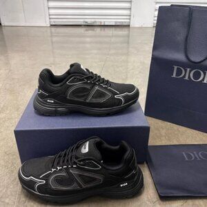 Dior Men's Black and White Sneakers